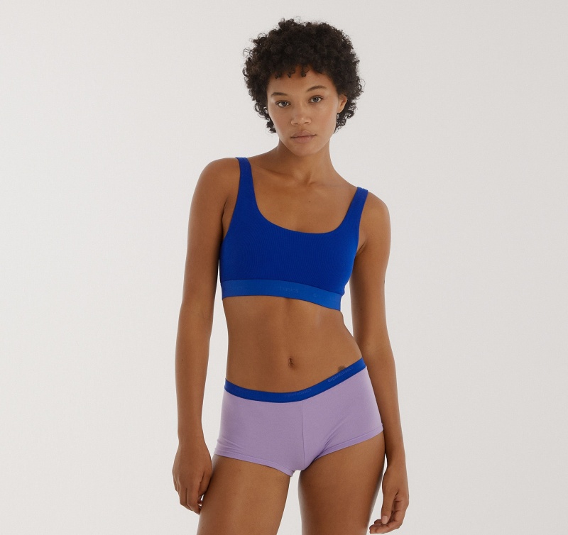 Organic Basics ORGANIC COTTON Core Rib Tank Bralette Blauw | 70421-UTJD