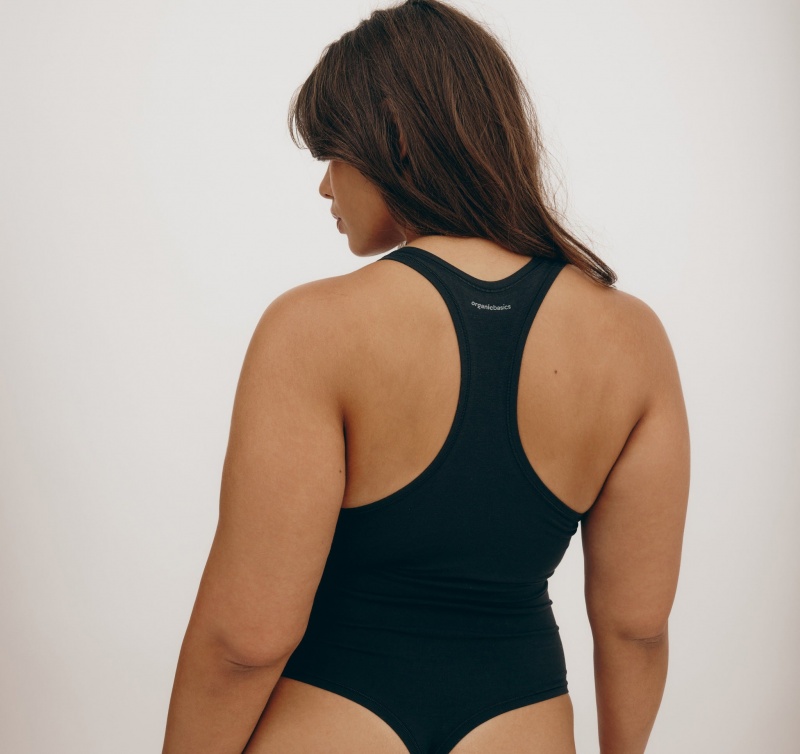 Organic Basics ORGANIC COTTON Flex Bodysuit Zwart | 18630-ZHGK