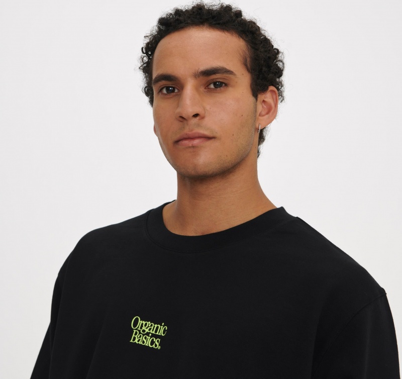 Organic Basics ORGANIC COTTON Merch Sweatshirt Zwart | 14365-NEHT
