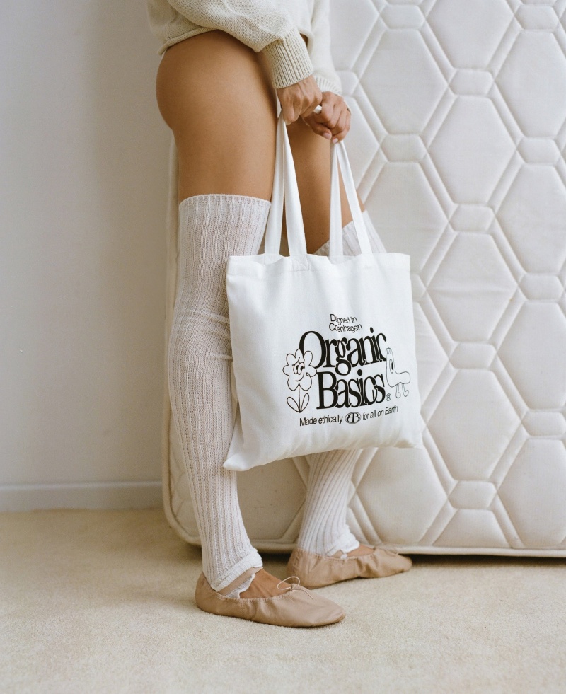 Organic Basics ORGANIC COTTON Merch Tote Bag Ecru | 68327-KDUT