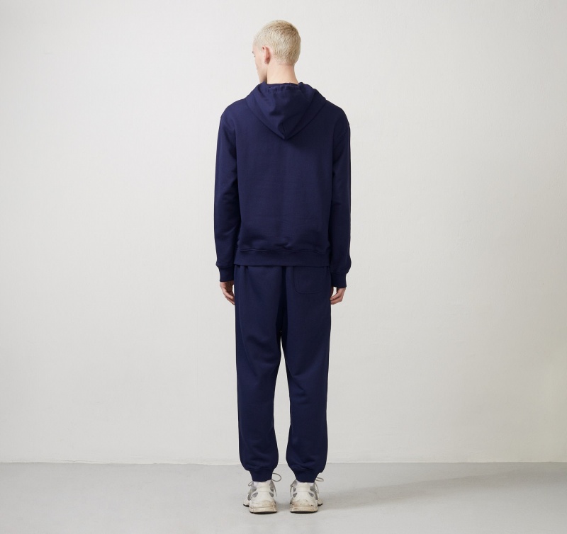 Organic Basics ORGANIC COTTON True French-Terry Sweat-Hood Donkerblauw | 21758-WJYH