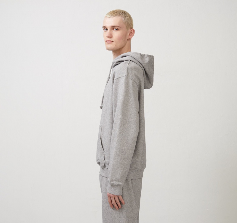 Organic Basics ORGANIC COTTON True French-Terry Sweat-Hood Grijs | 49876-NSMH
