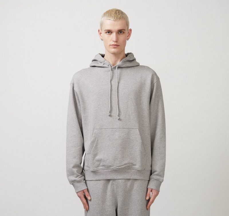 Organic Basics ORGANIC COTTON True French-Terry Sweat-Hood Grijs | 49876-NSMH