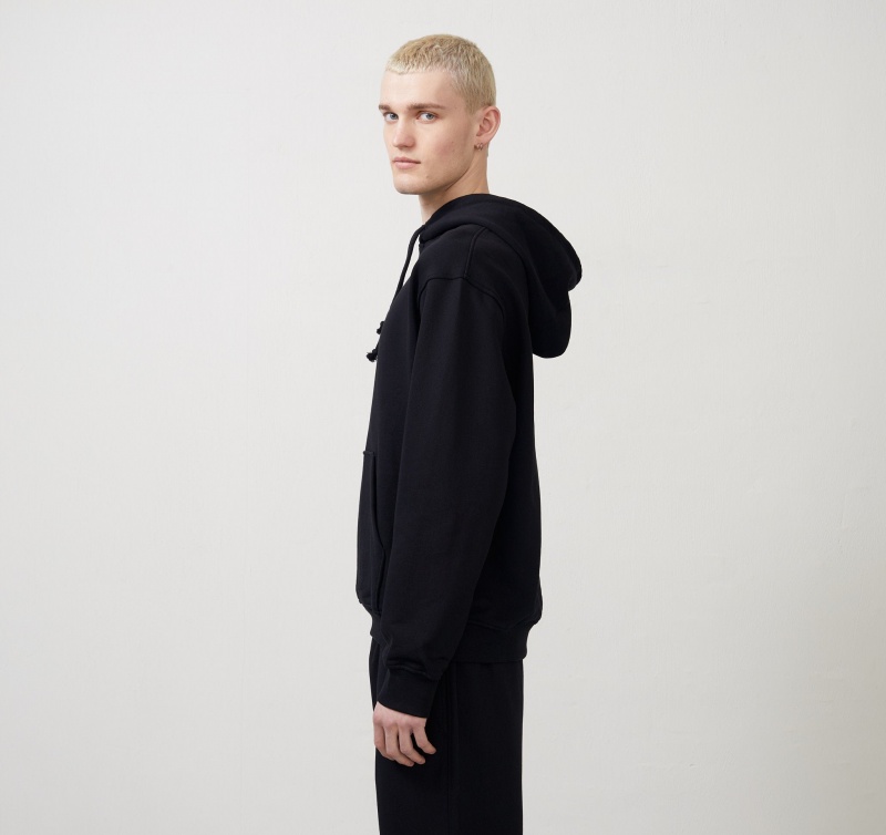 Organic Basics ORGANIC COTTON True French-Terry Sweat-Hood Zwart | 34812-UFQX