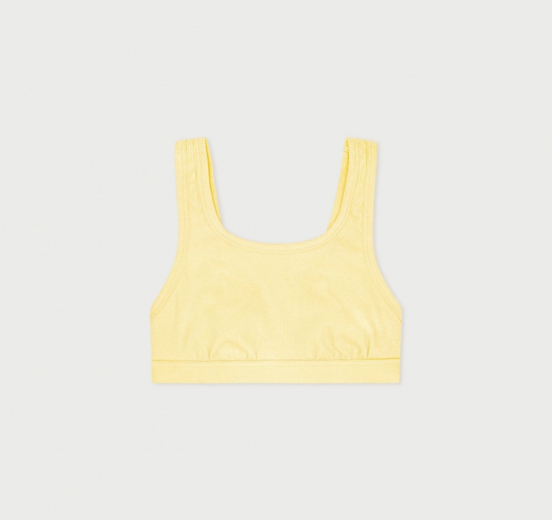 Organic Basics ORGANIC COTTON True Rib Tank Bra Lemonade | 52897-XGZC