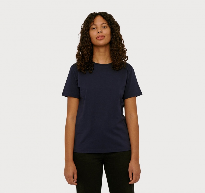 Organic Basics ORGANIC COTTON True Tee Donkerblauw | 04831-MERD