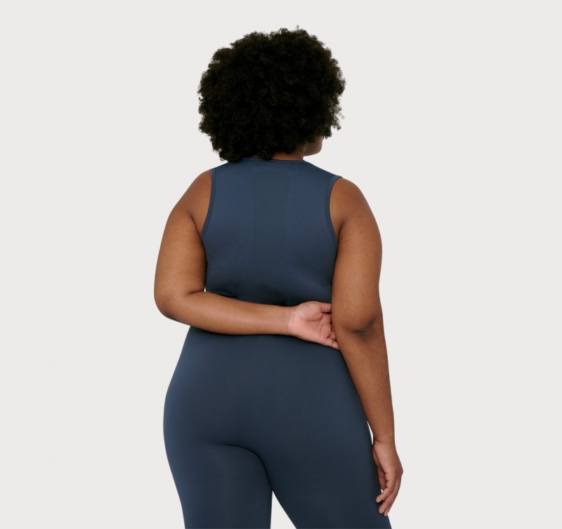 Organic Basics RECYCLED NYLON Active Crop Top Blauw | 23819-PJXK