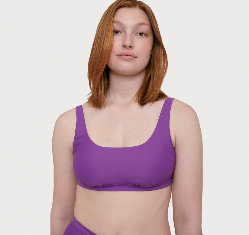 Organic Basics RECYCLED NYLON Re-Swim Bikini Bandeau Violet | 39168-CLVT