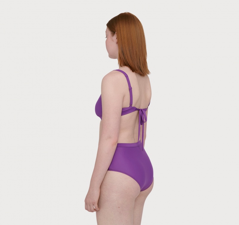 Organic Basics RECYCLED NYLON Re-Swim Bikini Bandeau Violet | 39168-CLVT