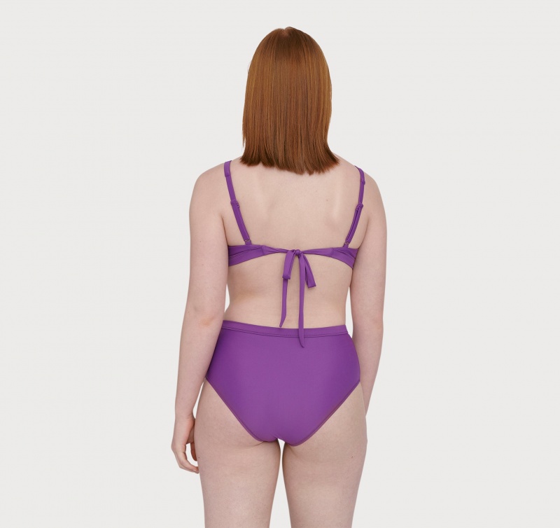Organic Basics RECYCLED NYLON Re-Swim Bikini Bandeau Violet | 39168-CLVT