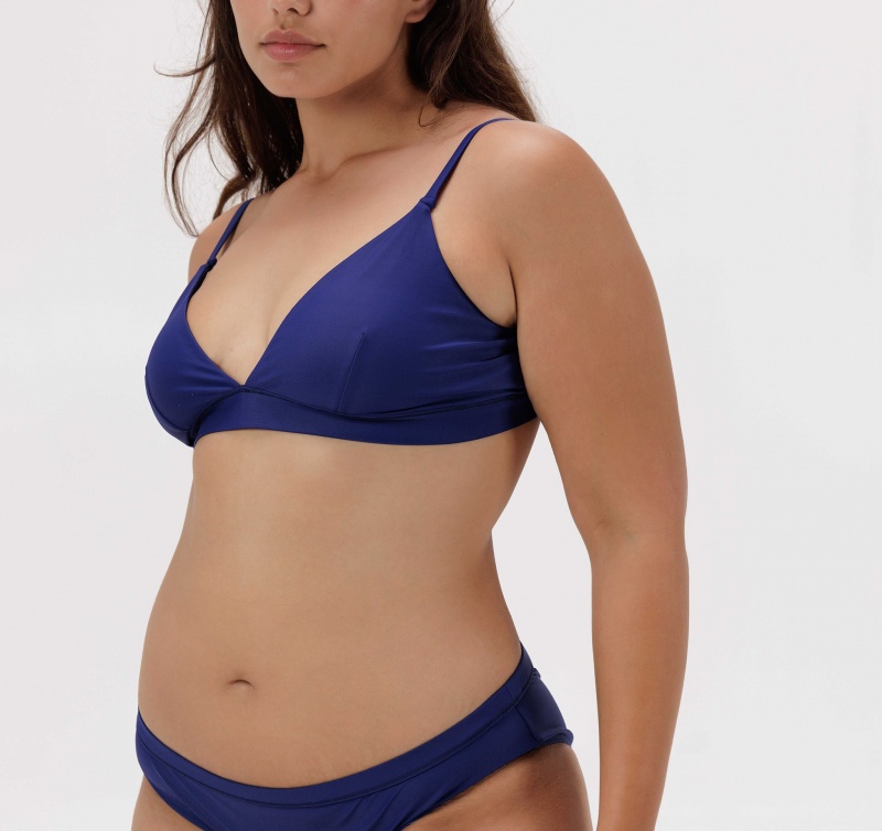 Organic Basics RECYCLED NYLON Re-Swim Bikini Top Donkerblauw | 85062-IKCY