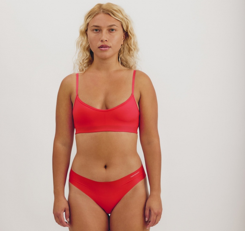 Organic Basics Recycled Nylon Naked Rib Briefs Strawberry | 15294-XIES