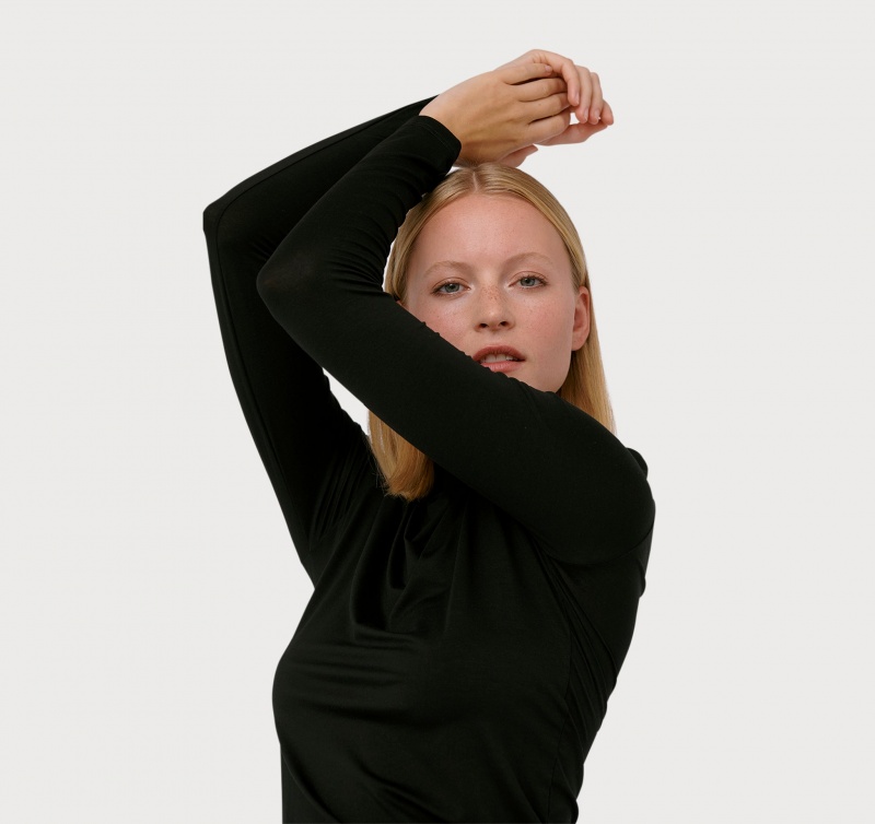 Organic Basics TENCEL™ LYOCELL Soft Touch Turtleneck Zwart | 75421-TLVK