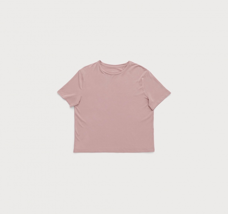Organic Basics TENCEL™ LYOCELL Soft Touch Boxy Tee Roze | 52704-MWKO