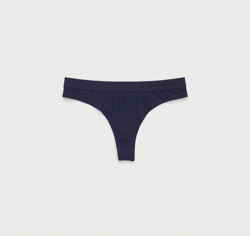 Organic Basics TENCEL™ LYOCELL Soft Touch Tanga 2-pack Donkerblauw | 10735-ABGK