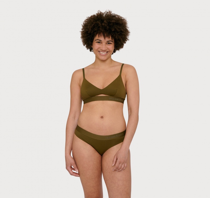 Organic Basics TENCEL™ LYOCELL Soft Touch Bralette Olijfgroen | 74235-MGJY